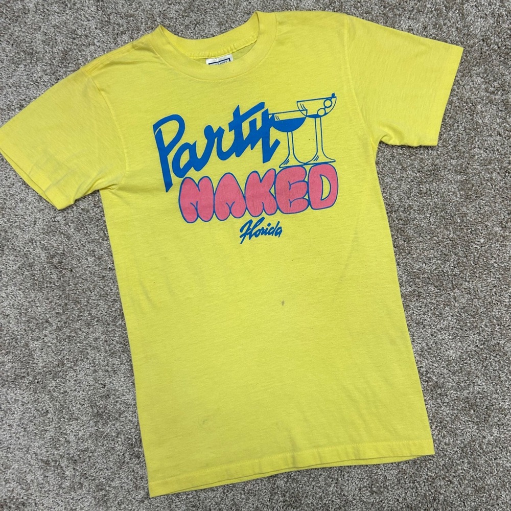 Vintage Party Naked Florida 80s Tshirt Size Medium Made In USA Single Stitch